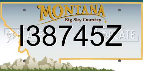 I38745Z Montana License Plate