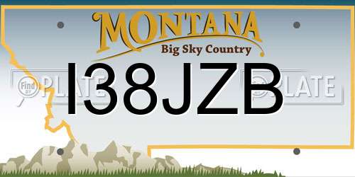 I38JZB Montana License Plate