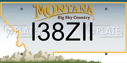 I38ZII Montana License Plate