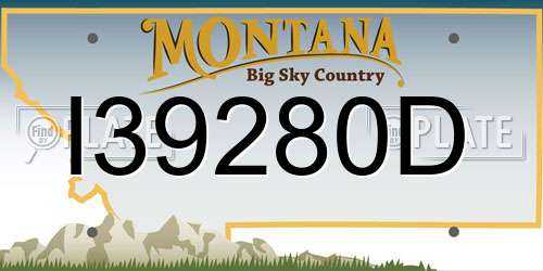 I39280D Montana License Plate