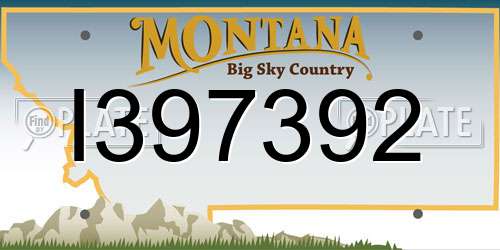 I397392 Montana License Plate