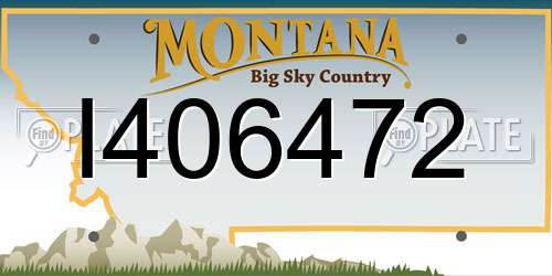 I406472 Montana License Plate