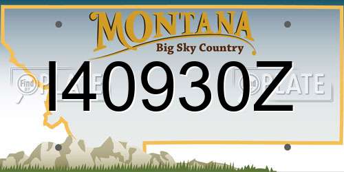 I40930Z Montana License Plate