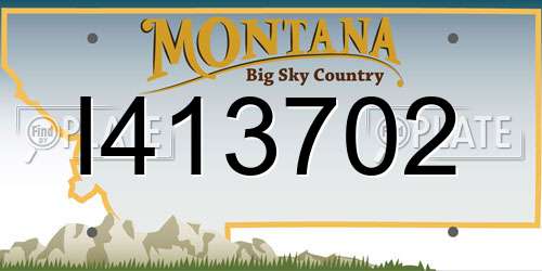 I413702 Montana License Plate