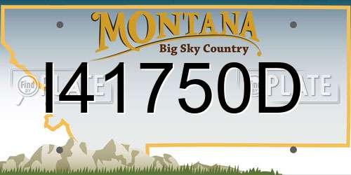 I41750D Montana License Plate