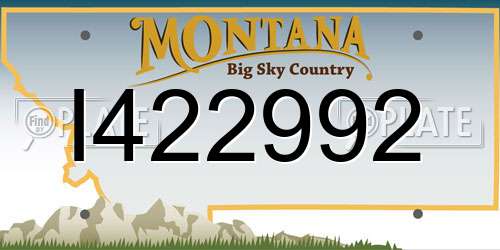 I422992 Montana License Plate