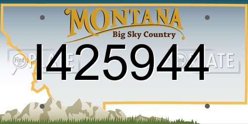 I425944 Montana License Plate