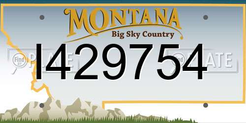 I429754 Montana License Plate
