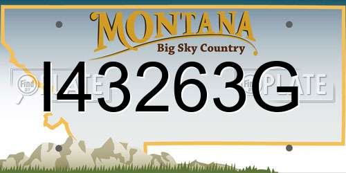 I43263G Montana License Plate
