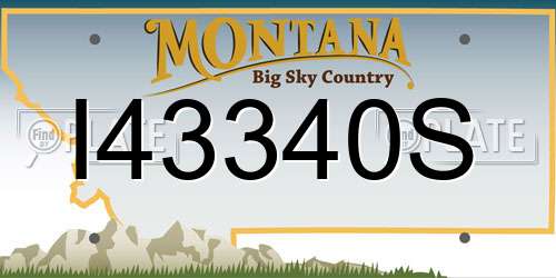 I43340S Montana License Plate
