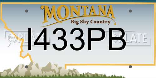 I433PB Montana License Plate