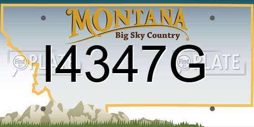 I4347G Montana License Plate
