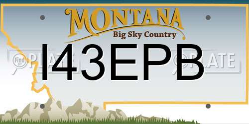 I43EPB Montana License Plate