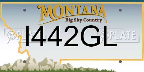 I442GL Montana License Plate