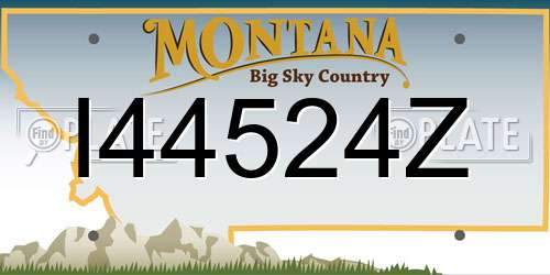 I44524Z Montana License Plate