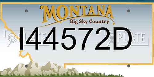 I44572D Montana License Plate