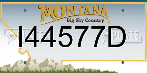 I44577D Montana License Plate