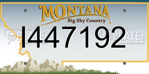 I447192 Montana License Plate