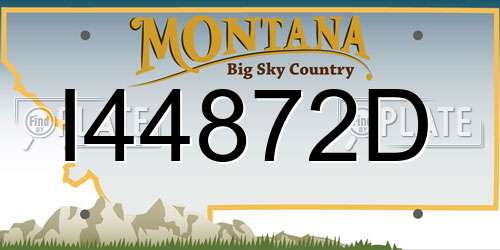 I44872D Montana License Plate