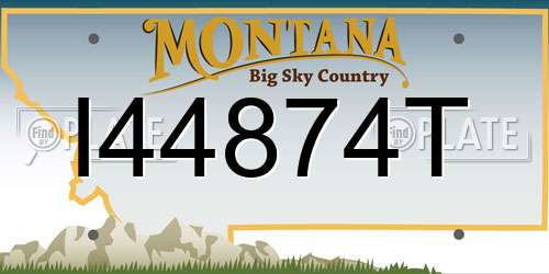 I44874T Montana License Plate