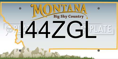 I44ZGL Montana License Plate