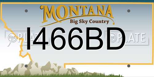 I466BD Montana License Plate