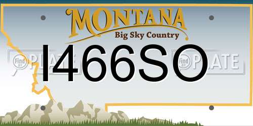 I466SO Montana License Plate