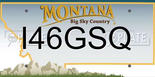 I46GSQ Montana License Plate