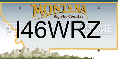 I46WRZ Montana License Plate