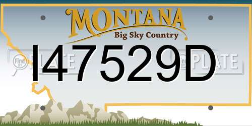 I47529D Montana License Plate