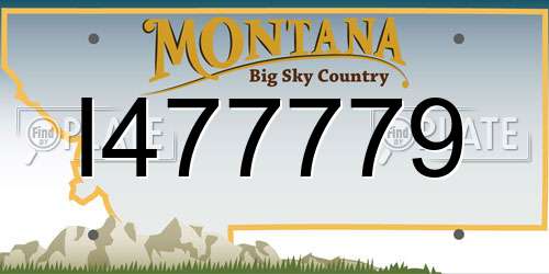 I477779 Montana License Plate