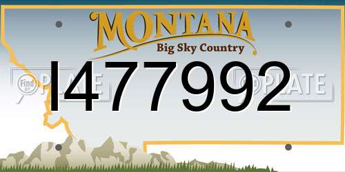 I477992 Montana License Plate