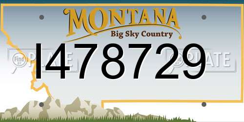 I478729 Montana License Plate
