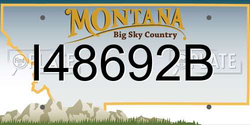 I48692B Montana License Plate