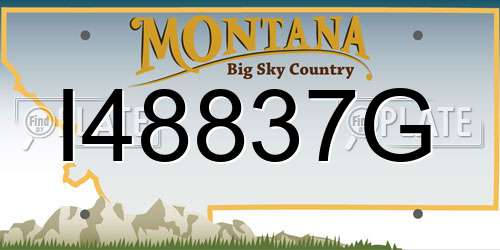 I48837G Montana License Plate