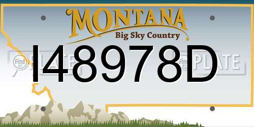 I48978D Montana License Plate