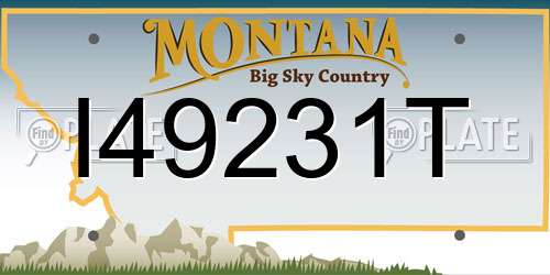 I49231T Montana License Plate