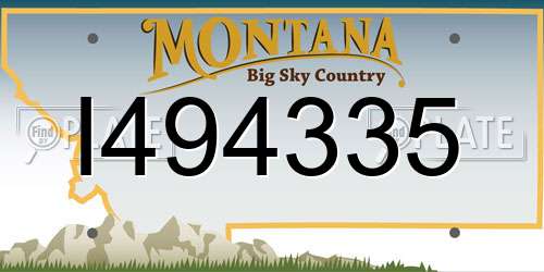 I494335 Montana License Plate