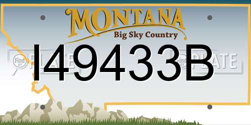 I49433B Montana License Plate