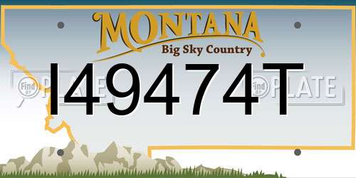 I49474T Montana License Plate