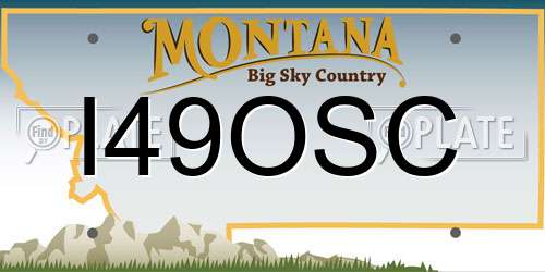 I49OSC Montana License Plate