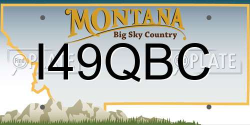 I49QBC Montana License Plate