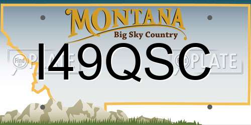I49QSC Montana License Plate