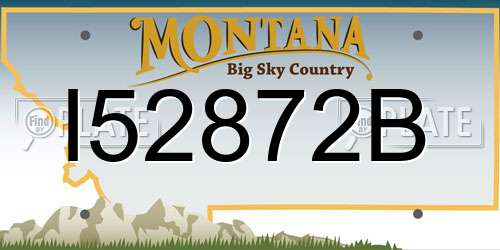 I52872B Montana License Plate
