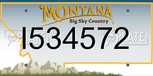 I534572 Montana License Plate