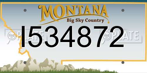 I534872 Montana License Plate