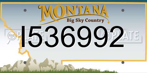 I536992 Montana License Plate