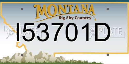 I53701D Montana License Plate