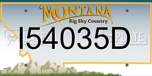 I54035D Montana License Plate