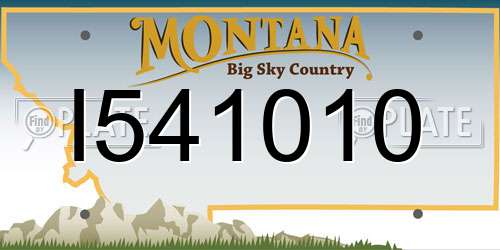 I541010 Montana License Plate